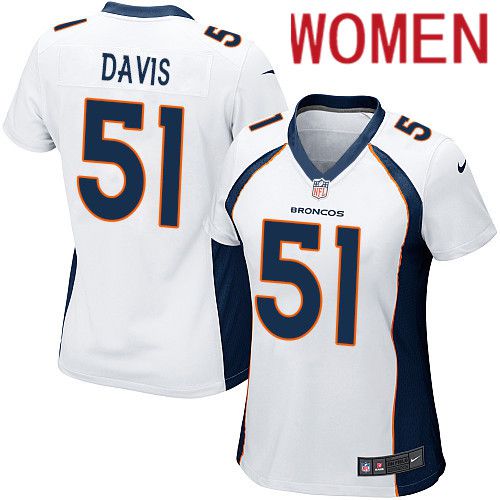 Women Denver Broncos 51 Todd Davis White Nike Game NFL Jersey